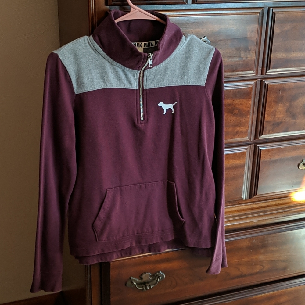 Pink 3/4 zip sweatshirt